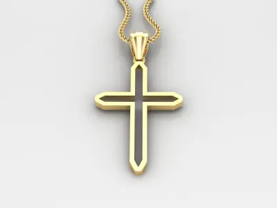 High Cross Pendant Light Gold 18K 4CP047 3D print model