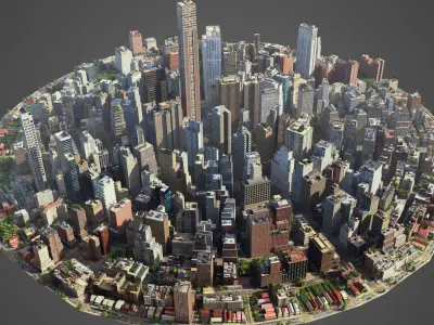 Round city C3 Low-poly 3D model