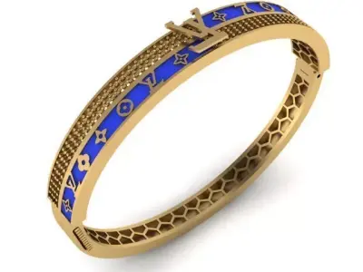 gold bracelet 3D print model 5