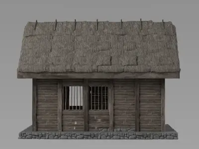 Rumah Gubuk Bali Kayu Wooden Balinese Hut 3D model