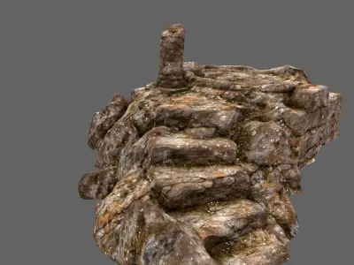 old  temple 01 Low-poly 3D model