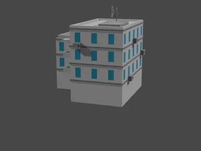 Low-Poly Houses building Low-poly 3D model