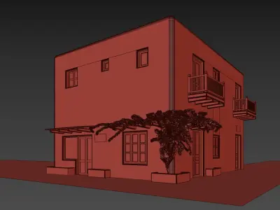 3D model House in Mykonos island Greece 3D model