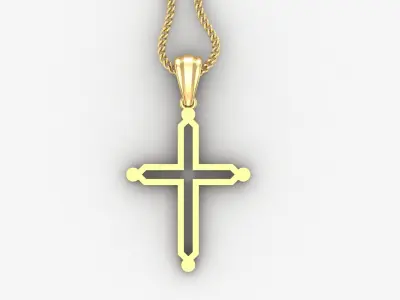 High Cross Pendant Light Gold 18K 4CP025 3D print model