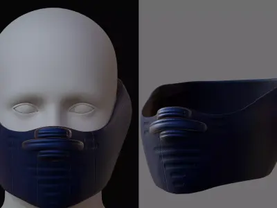 Gas mask helmet 3d model scifi Low-poly  Low-poly 3D model