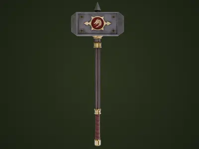  5 Battle Hammers All PBR Unity UE Textures 