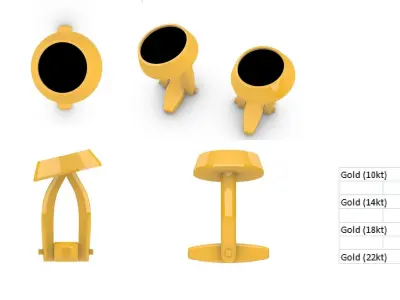 Button Earring 3D print model