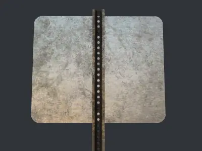 Traffic Sign Old Low-poly 3D model