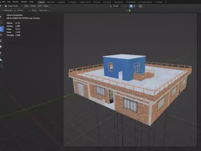 Casa de los Gonzales Al fondo hay sitio AFHS 3D Low-poly 3D model