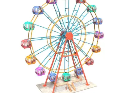 Ferris Wheel Low-poly 3D model
