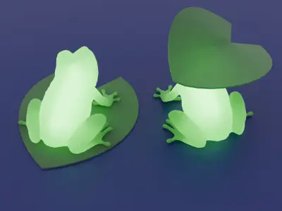 Indirect lighting of kawaii frogs 3D model