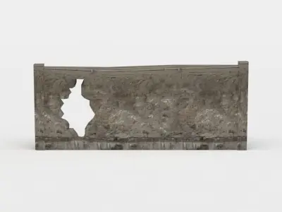 Wall fragment Low-poly 3D model