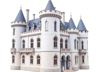 Majestic Scarlet Castle model pack Low-poly 3D model