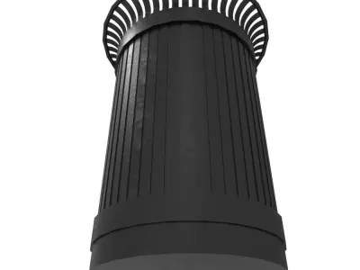 Street Bin Low-poly 3D model