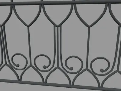 Fence 012 Low-poly 3D model