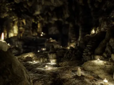 Ancient Modular Fantasy Cave - UE4 Low-poly 3D model