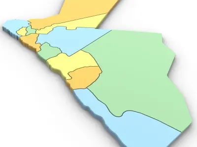 3d Political Map of Jordan 3D model