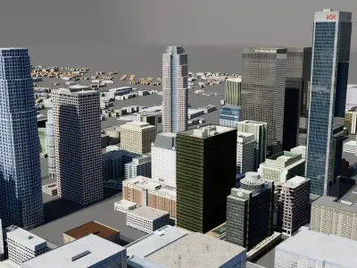 Big City Low Poly Low-poly 3D model