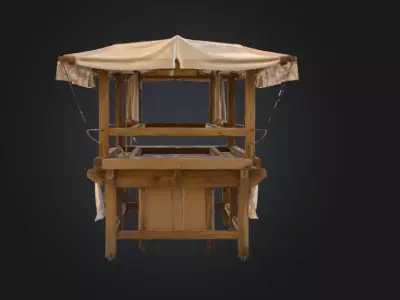 Market Stall Display Low-poly 3D model