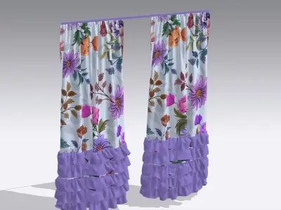 Curtain Low-poly 3D model