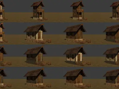 Medieval house Mega collection 5 3D Model Pack