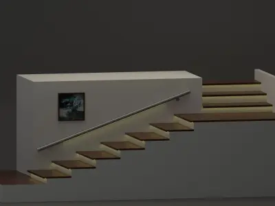 Interior Stairs Scene Low-poly 3D model