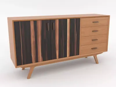 Mid-Century Modern Sideboard 150 Oslo Low-poly 3D model