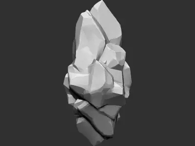 3D Suspended Mountain Zbrush sculpt 3D model