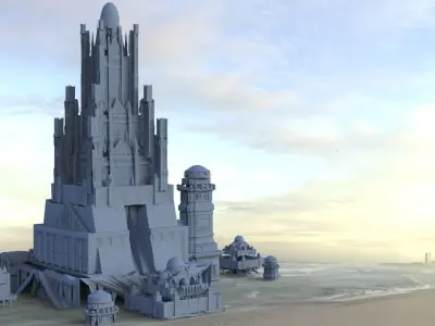 Dracula Ancient Tower Structure 3D model
