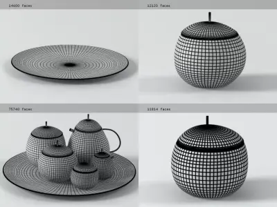 Fruit Basket Tea Service 3D model