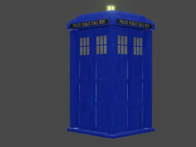 doctor who police box Low-poly 3D model