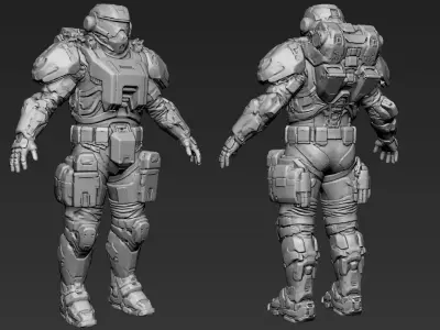 Sci-Fi Military Armour Basemesh 006 3D model