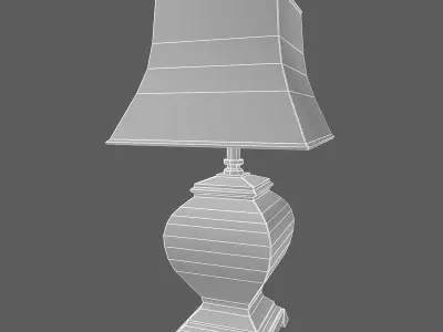 Wooden tabletop lamp 3D model purchase