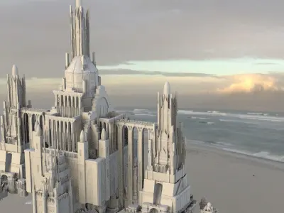 Babylon High quarter city structure tall 3D model