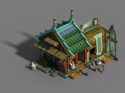 Game Gang Building - Intermediate College 3D model