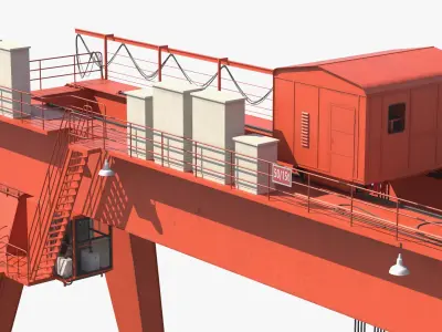 Double Girder Gantry Crane with Rails Red 