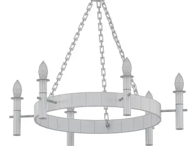 Finland gold chandelier with six candle lights 3D model