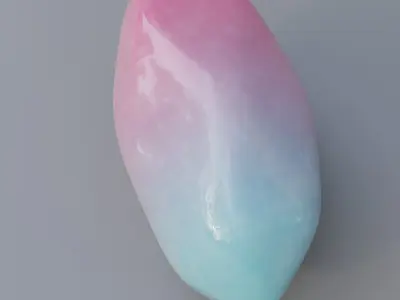 Set of 6 colourful crystals 3D model