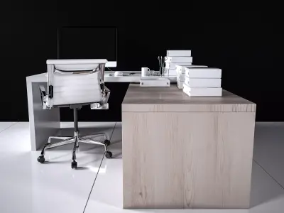 Office Desk - Interior Office Furniture 06 3D model