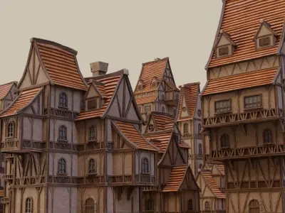 Medieval Buildings  Pack Low-poly 3D model