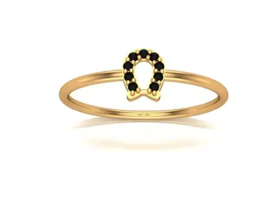 jewelry gold horseshoe ring 3D print model