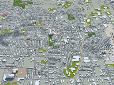 Springdale Arkansas USA 25km Low-poly 3D model