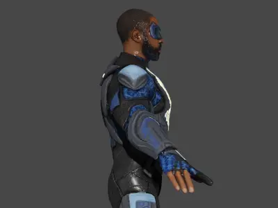 Black Lightning Low-poly 3D model