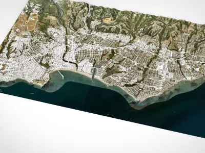 Cityscape  Santa Cruz California USA 3D model