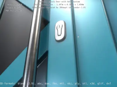 Apartment Block Door with Bell System Low-poly 3D model