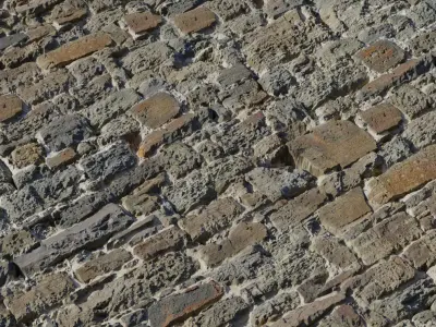 Historic Rubble Brick Wall PBR Texture Texture