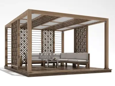 Gazebo outdoor furniture set  3D model