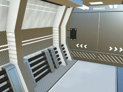 SciFi Interior Backdrop - Scenery Full Perm Spaceship Airship Low-poly 3D model