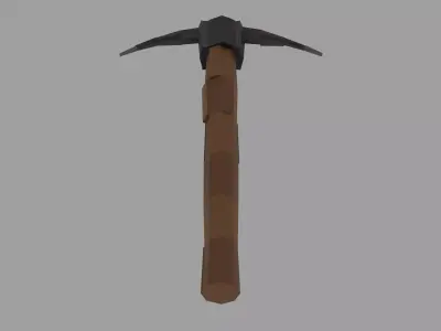 Low-Poly Stylized Pickaxe Game Ready Low-poly 3D model