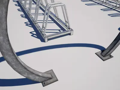 Bicycle Stand Prop Pack Low-poly 3D model